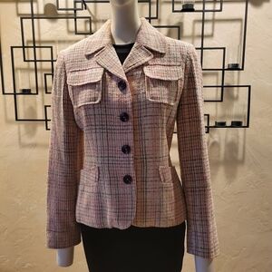 Elegant Pink Tweed Blazer P6